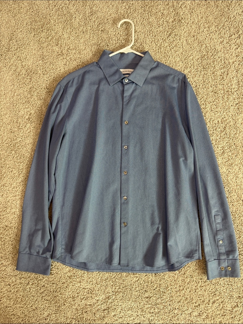 Calvin Klein Slate Blue Long-Sleeve Dress Shirt